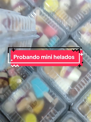 Probando mini helados en Supermarket Femeraki #helados #supermercado #