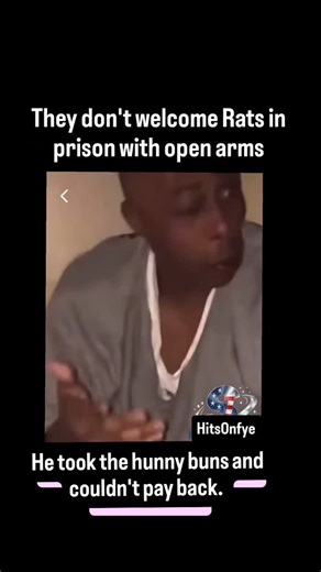 HitsOnFye Worldwide on Instagram: "It got real ugly when a 🐀 got released onto cell block 41.. Check on ya rat family members who are locked up, it may not be looking good 👀 Imagine doing all that telling and then get put in a cell block with 3-4 solid old heads and a few ponks. Lights out. #snitch #prison #prisonlife #rat"