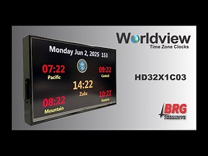 HD32X1C03 Worldview Time Zone Clock by BRG Precision Products
