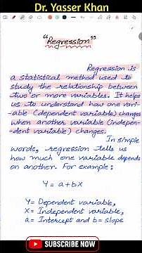 Regression | Regression Analysis | Understanding Regression | Statistics #dryasserkhan UGC UPSC