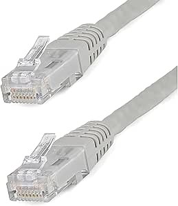 StarTech.com 35ft CAT6 Ethernet Cable - Gray CAT 6 Gigabit Ethernet Wire -650MHz 100W PoE++ RJ45 UTP Molded Category 6 Network/Patch Cord Fluke Tested UL/TIA Certified (C6PATCH35GR) Grey