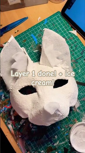 Arctic Fox mask making! #therian #viral #homemadepapercraft #arcticfox #theriantropy #theriangear