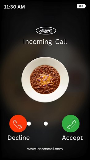 Your soup is calling... ☎️ Don't ignore it! 🍲 Come warm up with a bowl of our delicious homemade soup at Jason's Deli. #SoupSeason #AnswerTheCall | Jason's Deli