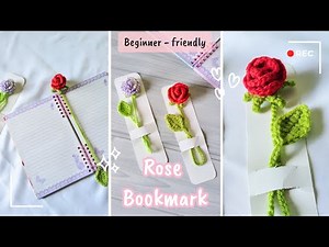 How to Crochet a Rose Bookmark 🌹 | Simple & Easy Crochet Tutorial