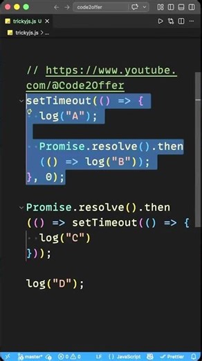 JS Event Loop Trap 😱 Why Output is D A B C?