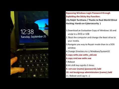 Windows Login Bypass via Sticky Keys
