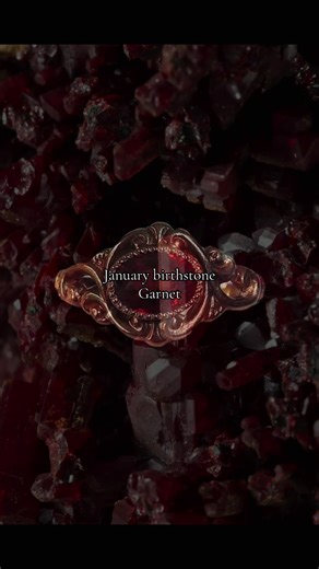 Garnet, the January birthstone, shines in deep red hues that symbolise passion, strength, and protection ❤️🐦‍🔥🌹 Its rich color represents love, confidence, and grounding energy #mythical #constellation #dreamy #birthstone #garnet