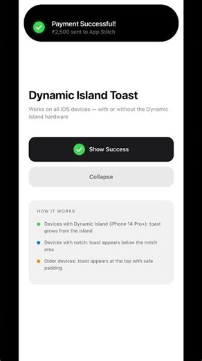 🚀 Dynamic Island Toast in React Native! 🍎