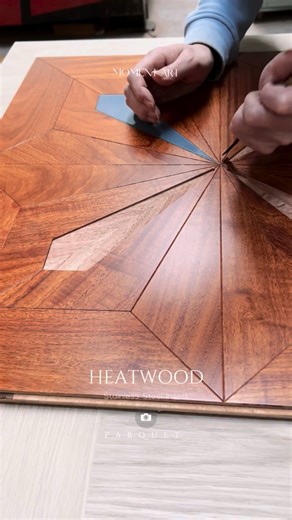 Heatwood Parquet on Instagram: "Art Moment in our manufacturing every day and we are proud to make the special work for you and insert stainless steel into Tarara Colorado Vienna Star Parquet today #parquet #flooring #parquetfloor"
