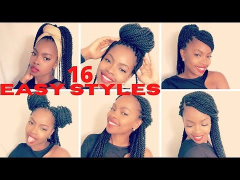 16 + WAYS: HOW TO STYLE BRAIDS | LONG SENEGALESE TWISTS | BRAIDS STYLE TUTORIAL | *EASY*