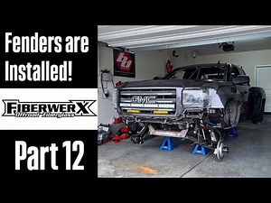 Installing Fiberwerx Carbon Fiber Fenders On The GMC Sierra Prerunner Build [ Part 12 ]
