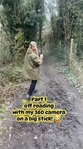 Part 1 🐾🍃 - off roading with my 360 Go Pro camera 📸 on a big stick 😂 #dogwalk #gopro #360 #dogfun