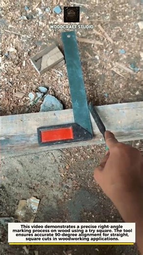 Perfect 90° Wood Marking with a Try Square | Fast & Accurate Cuts #woodworking #tools #shorts