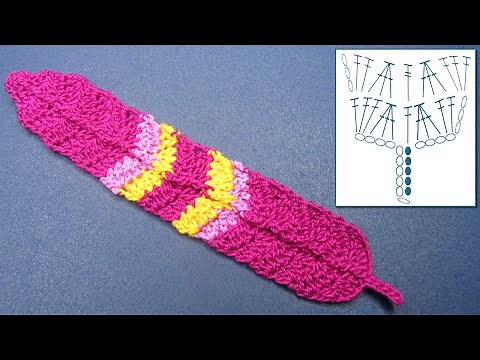 Crochet: How to Crochet a Feather Bookmark for beginners. Free crochet pattern.