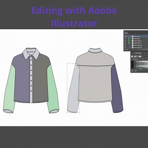 Technical Shirt Garment Sketch With Collar Shirt - Vector Files Included, Ideal for Tailors and Fashion Designers. - Etsy UK