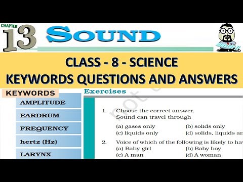 Keywords & Exercises Class 8 Science Ch- 13 SOUND