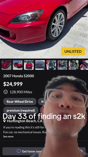 Day 33 of finding an s2k. Yall stop calling me broke, when i stand on my money im 5’6 bro 😛☝️winters coming 🚗 #s2000 #s2k #ap1 #ap2 #carhunting