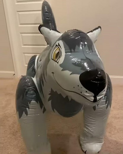 Inflatable pvc double layered wolf suit
