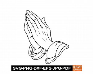 Praying Hands Outline SVG, PNG, DXF, Religious Clipart, Prayer Hands Vector for Cricut, Christian Faith Cut File, Spiritual Art Design - Etsy