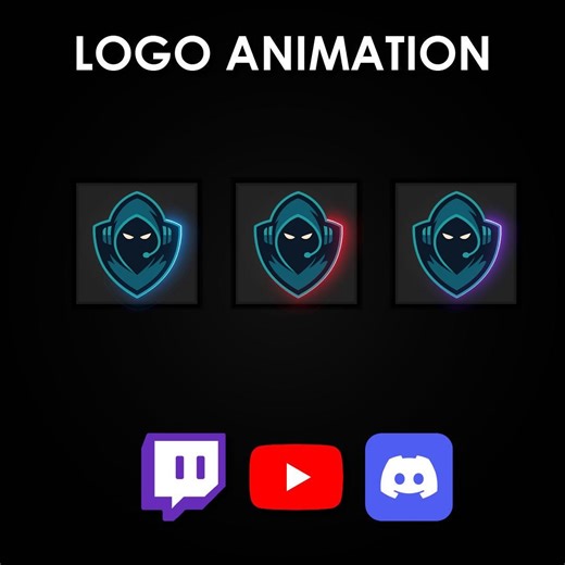 Personalized Logo Animation Custom - Transparent Looping Neon - Twitch, Discord, Youtube Streaming - Etsy