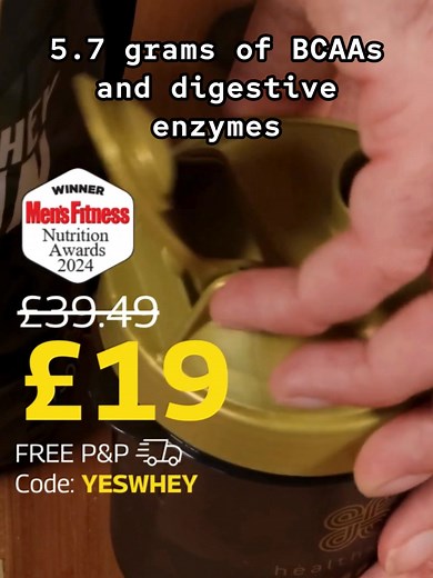 53K views · 146 reactions | Train hard, supplement smart. It just makes sense. 24g protein & 5.7G BCAAs in every serving, to support muscle growth for those who are serious. Developed with and used by the All Blacks. Now £19 with code YESWHEY | Healthspan Elite | Facebook