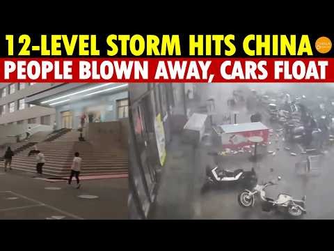 12-Level Storm Hits Guangzhou, Shenzhen — People Blown Away, Cars Turn Into Boats, Villages Isolated