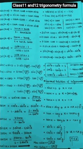 “These formulas = easy marks.”“Class 11–12 Trigonometry formulas you must kn