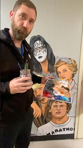 Ep. 41 Painting Ace Frehley on the wall of legends. Lead guitarist from the most iconic rock bands