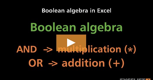 Boolean algebra in Excel