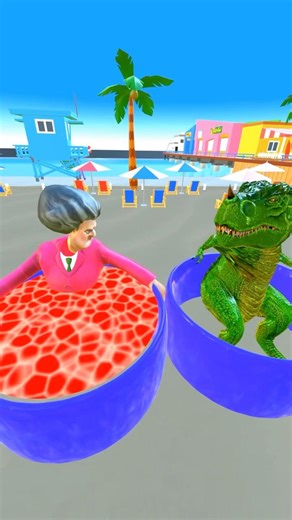 GTA V Scary Teacher & T-Rex Who's Bathwater is it? #gta #funny