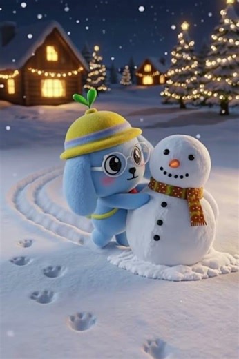 Nobi Builds a Snowman ❄️☃️ | Cozy Winter Short