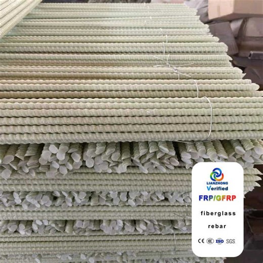 High Strength GFRP Rod FRP Fiberglass Composite Rebar for Construction Smooth Finish Winding Mold Technique Cut Availability