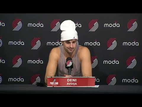 Deni Avdija postgame conference after the 115-123 loss to OKC recording his 4th career triple-double