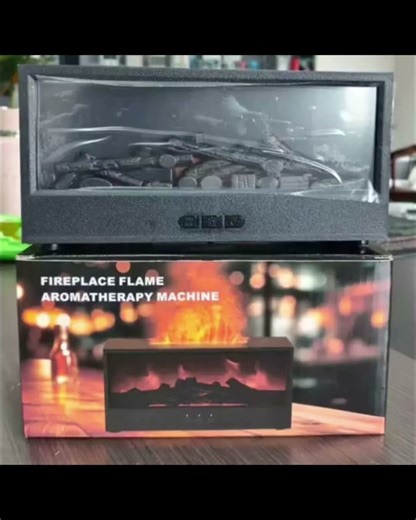 flame aroma diffuser and humidifier, black and white colors.