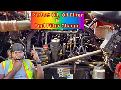 How To Change Oil, Oil Filter & Fuel Filter On Kenworth T680 | Paccar | Peterbilt MX13