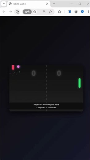 Tennis Game #coding #programming#gameplay#html #javascript #webdesign#shorts #tennis