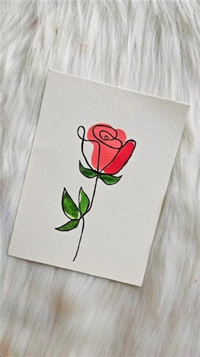 Rose 🌹 continuous line drawing | art | #shorts