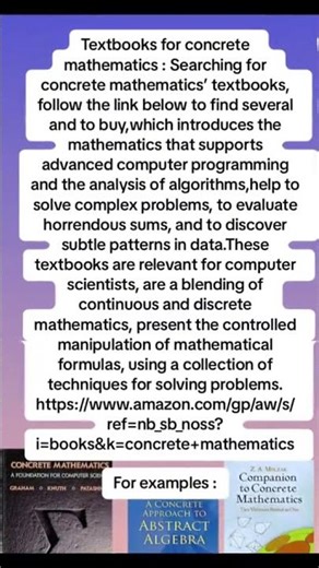 Textbooks for Concrete Mathematics