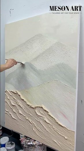 Large beige 3D Abstract Art Wabi-Sabi Wall Art Minimalist Art Textured Acrylic Canvas Paintings