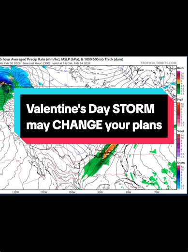 Big Valentine’s Day storm system showing up on the latest models and it could bring everything from heavy rain to snow and ice depending on your region. Still early, but the setup is definitely one to watch if you’ve got travel or outdoor plans. I’ll keep tracking the trends as new data rolls in so we can see who gets soaked, who gets snow, and who dodges it altogether.