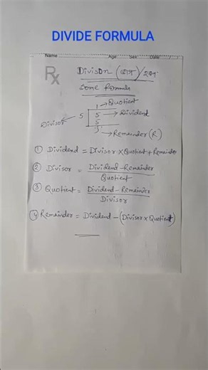 divide formula/divison formula #math #education #formula