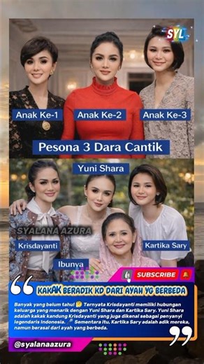 FAKTA KELUARGA KRISDAYANTI‼️Yuni Shara Kakak Kandung, Kartika Sary Beda Ayah⁉️😱 #kd #shortsfeed