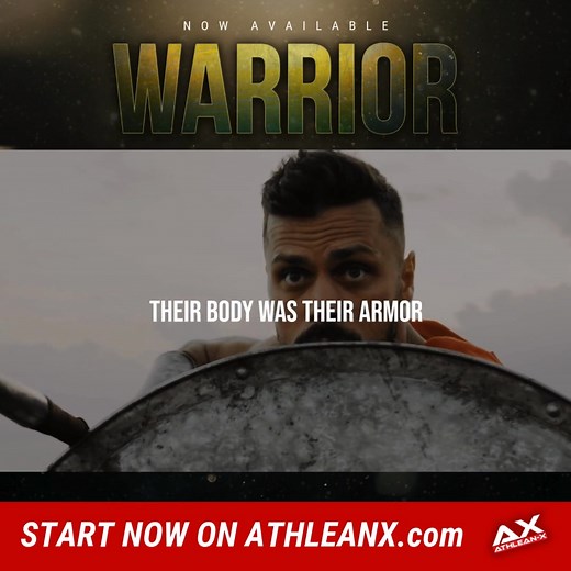 STOP WAITING FOR THE "PERFECT TIME." IT’S RIGHT NOW. ATHLEAN-X’s WARRIOR 12-week science-based ballistic training is designed to make you explosive, strong and agile. WARRIOR isn’t just a bodybuilding program or GPP program. It’s a hybrid combination of powerbuilding, hypertrophy and physical readiness that trains your body, mind and athleticism. All with the focus on safety and injury proofing. Developed By Star Trainer & Physical Therapist to Pro Athletes Jeff Cavaliere MSPT, CSCS. Includes: 6