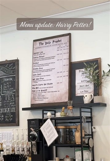 Almost was late to work for the Hufflepuff Latte, so worth it🪄📚☕️ #icedlatte #harrypotter #menu #phoenixville #valleyforge