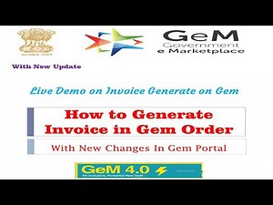 How to Generate Invoice of your Gem Portal Order. Generate Invoice with new Changes. Live Process.