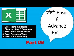 Excel Home Tab Explained | Clipboard, Font & Paragraph Group Commands in Excel (Hindi Tutorial)