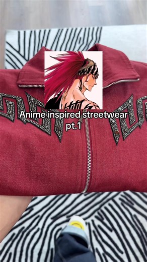 Renji inspired jacket !! #anime #bleach #renji #streetwear #bankai