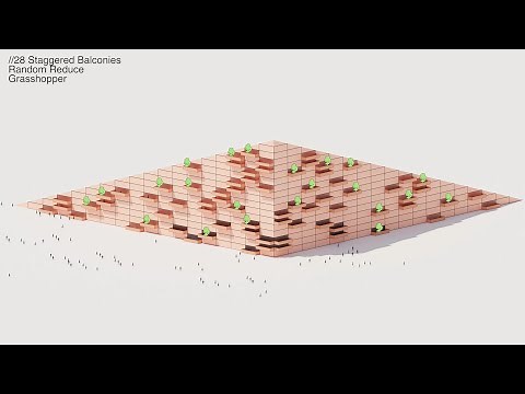 28 Staggered Balconies Random reduce Grasshopper Tutorial