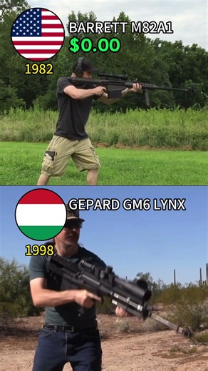 Barrett M82A1 vs GM6 Lynx#usa #military #militaryeverything