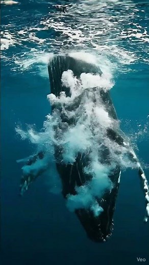 🐋 A massive whale bursts out of the ocean — can you imagine that power? 😱🌊